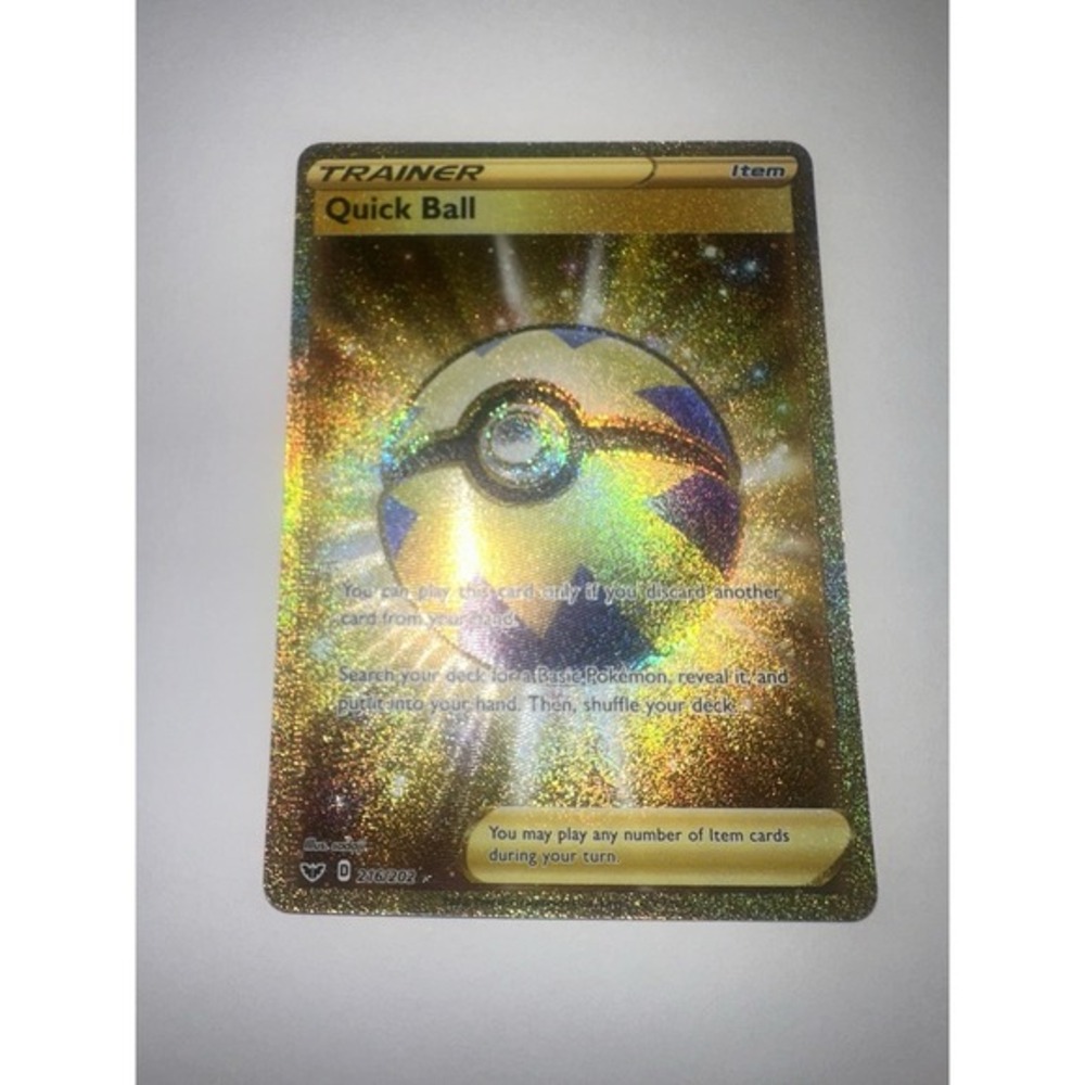 Quick Ball 216/202 NM Pokemon Card TCG Gold Near mint See pics